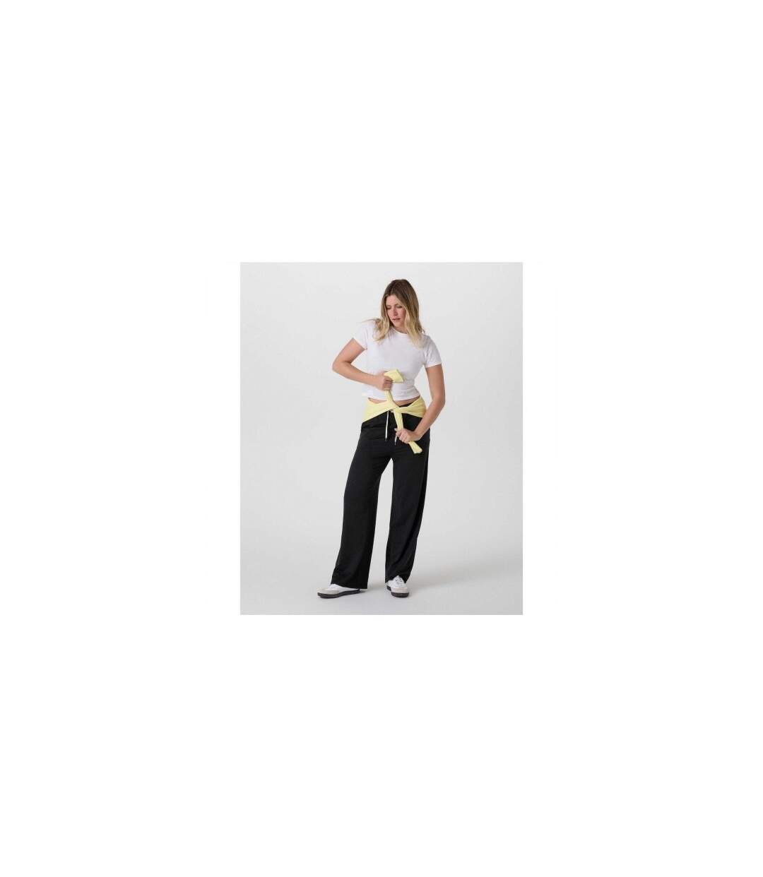 Pantalon Large Femme Halo Essential Noir Chiné Chiné Vuori-1