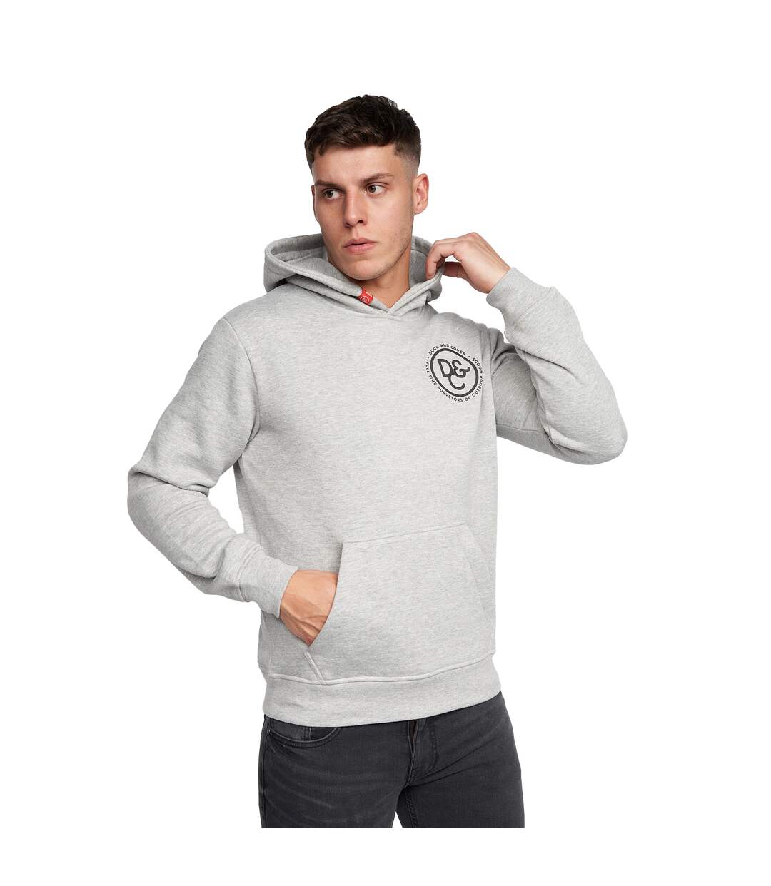 Sweat à capuche macksony homme gris chiné Duck and Cover