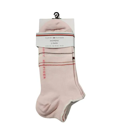 Chaussettes Motif/style Logo Texte Femme Rose Tommy Hilfiger