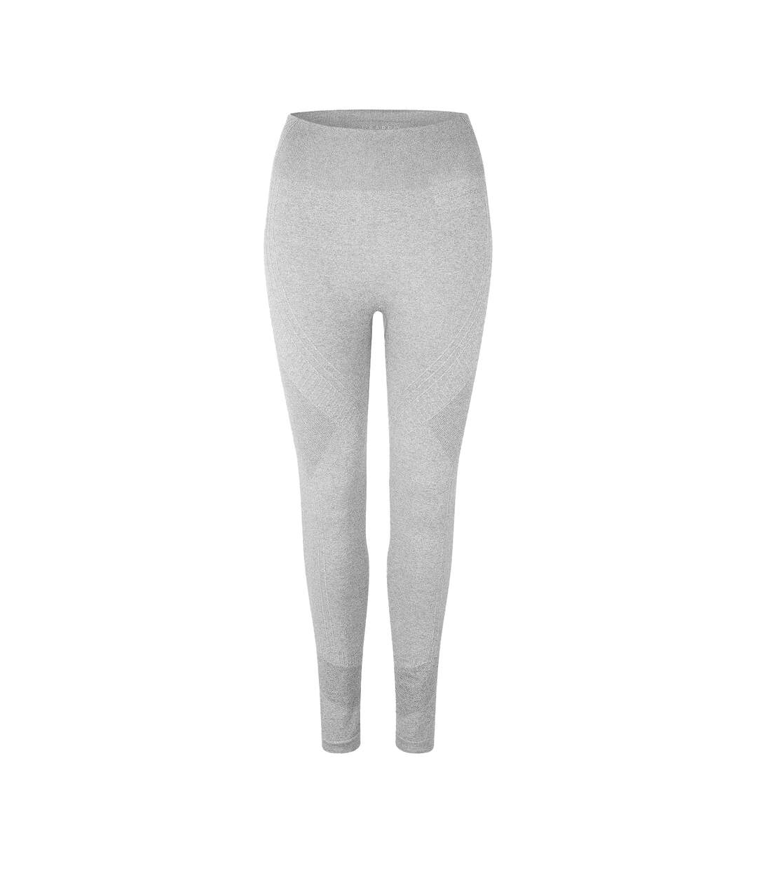 Womens/ladies Seamless High Rise Leggings Light Grey USA Pro-2