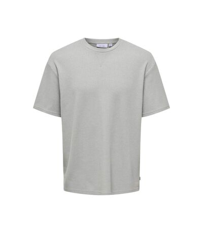 T-shirt Gris Homme Only & Sons Waffle - L