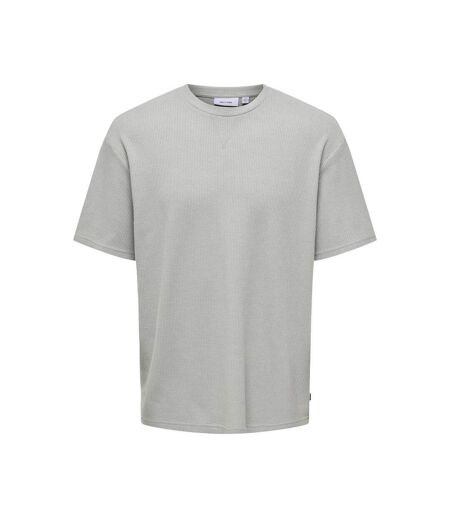 T-shirt Gris Homme Only & Sons Waffle - L