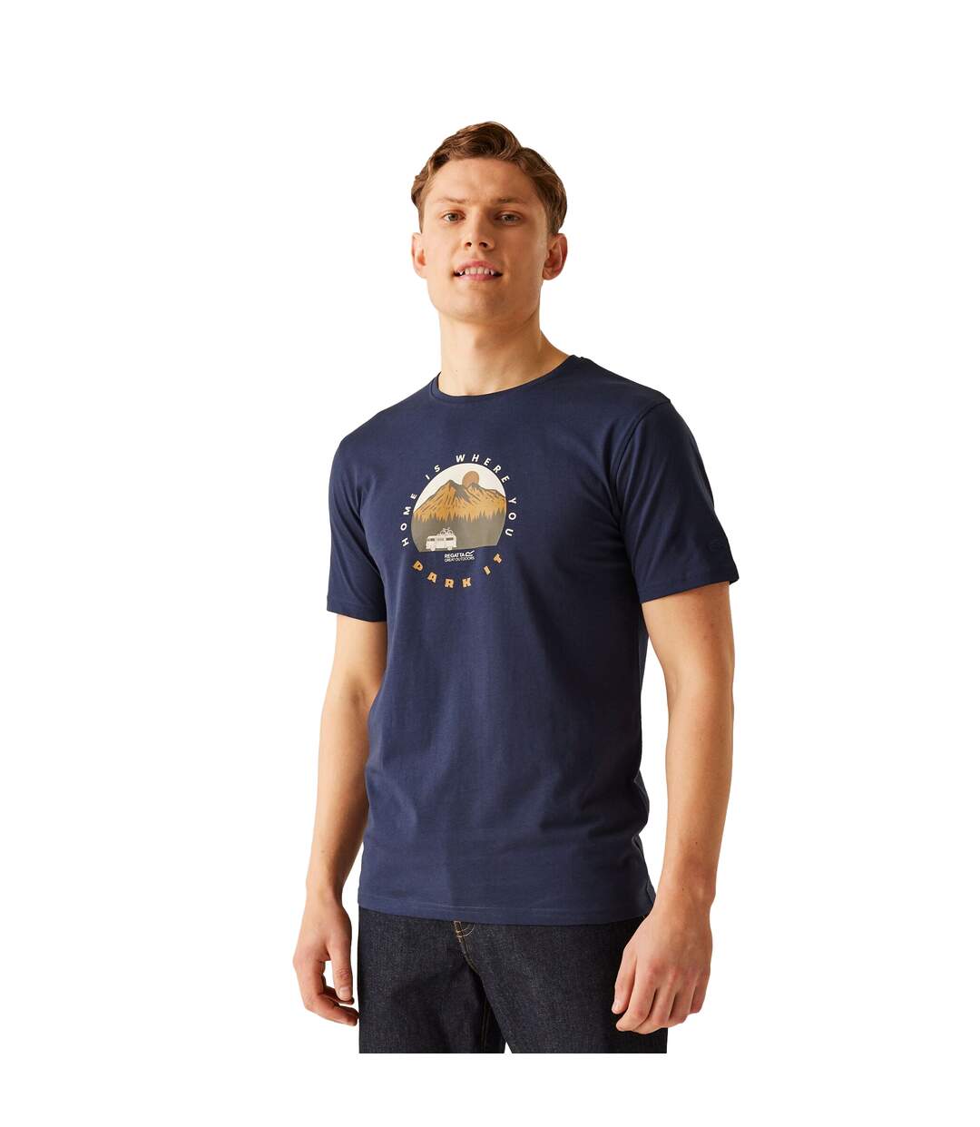 T-shirt cline home is where you park it homme bleu marine Regatta