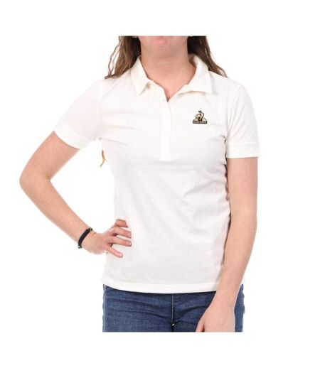 Polo blanc femme le coq sportif marshmallow