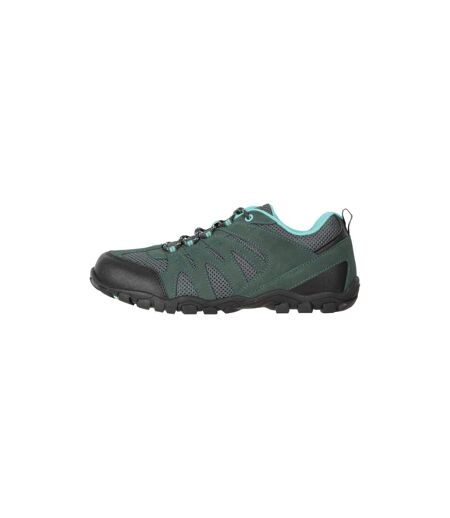 Mountain Warehouse Womens/Ladies Outdoor II Suede Walking Shoes (Dark Grey/Petrol) - UTMW1156