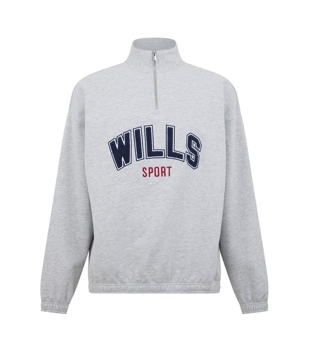 Unisex Adult Graphic Zip Neck Regular Sweatshirt Ice Marl Jack Wills-2
