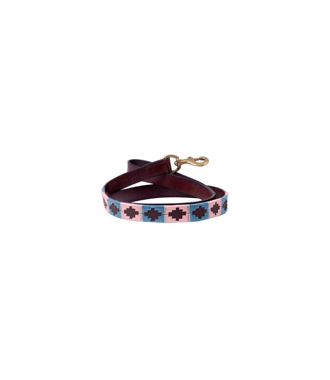 Synergy polo leather dog lead 115cm grape/riviera blue Benji & Flo-1