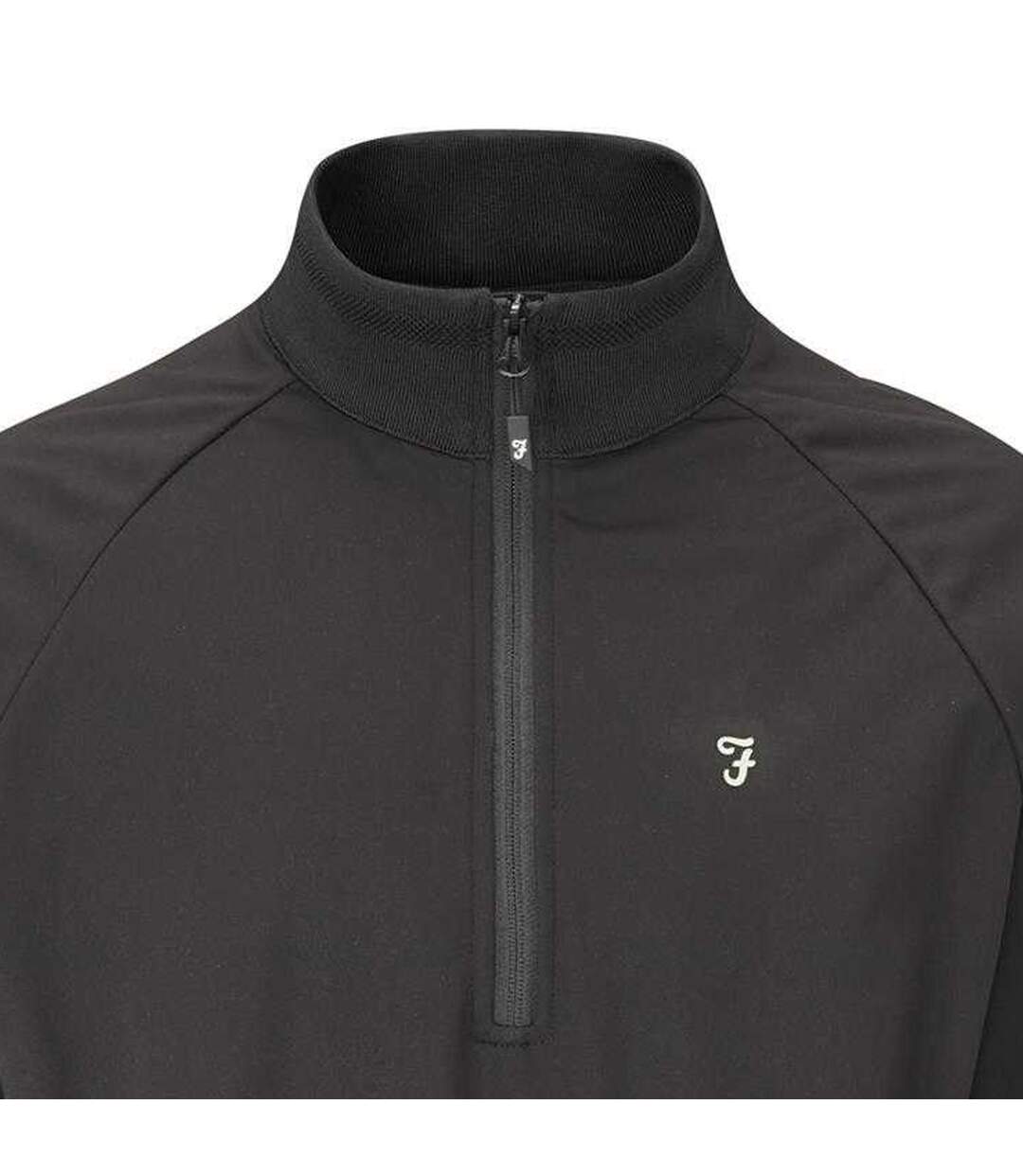 Mens Kala Quarter Zip Jacket Black Farah-4