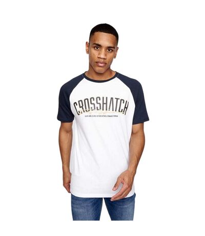 T-shirt plotmar homme bleu marine / blanc Crosshatch Crosshatch