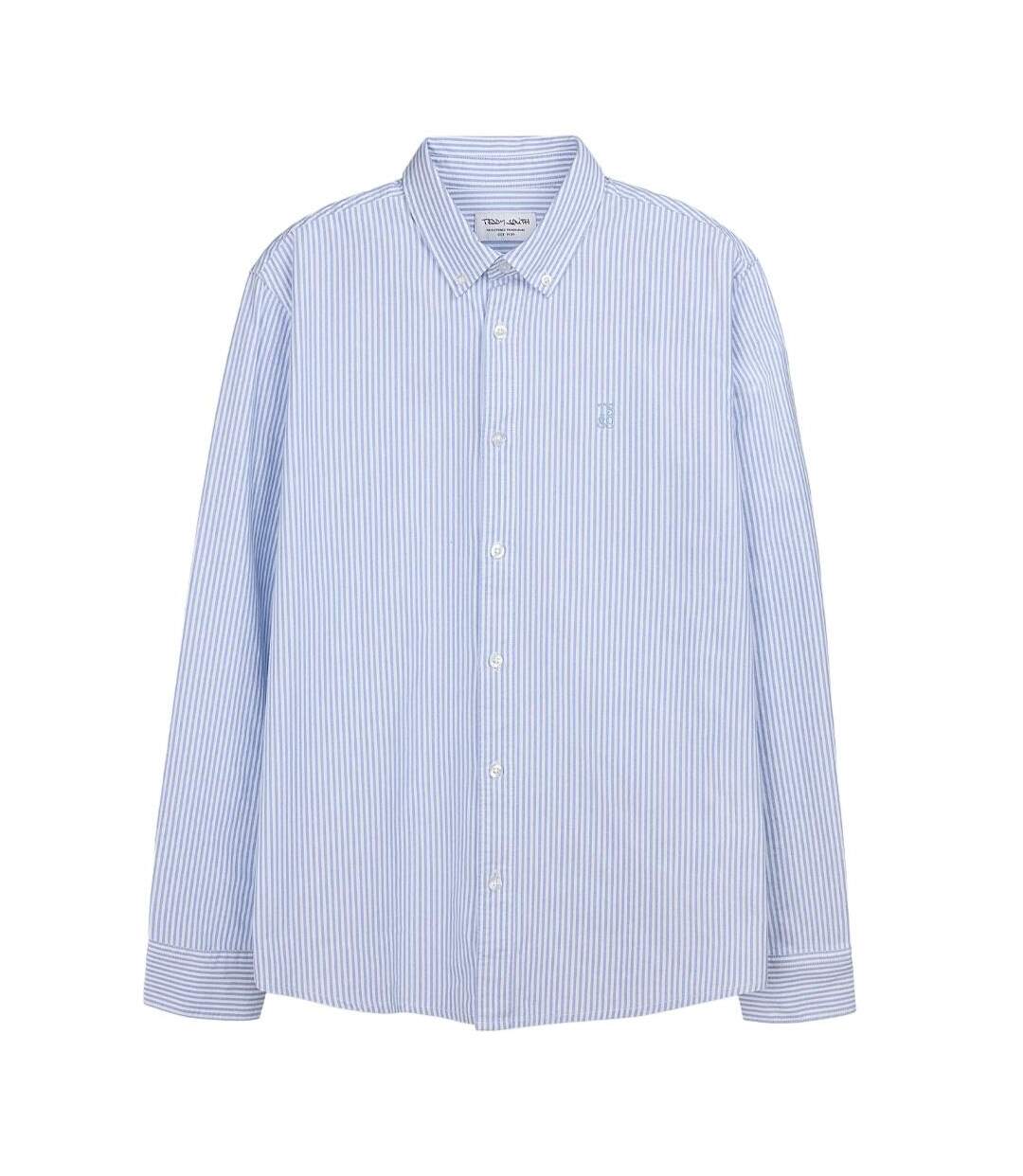 Chemise bleu à rayures homme teddy smith stanley-1
