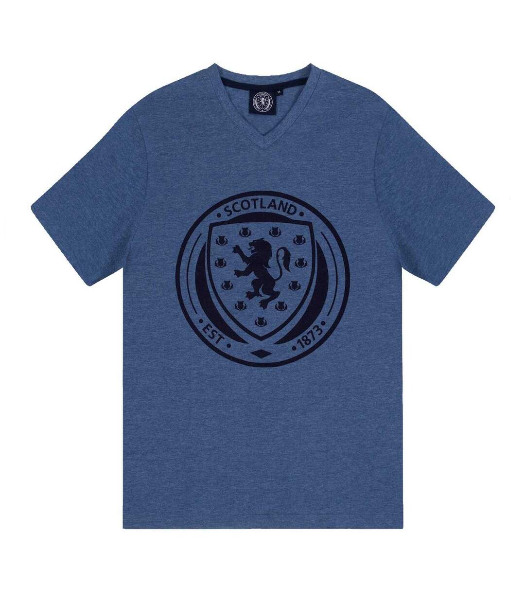 Ensemble De Pyjama Court Homme Bleu Marine Chiné Scotland FA-3