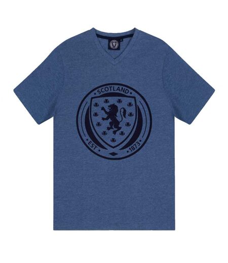 Ensemble De Pyjama Court Homme Bleu Marine Chiné Scotland FA
