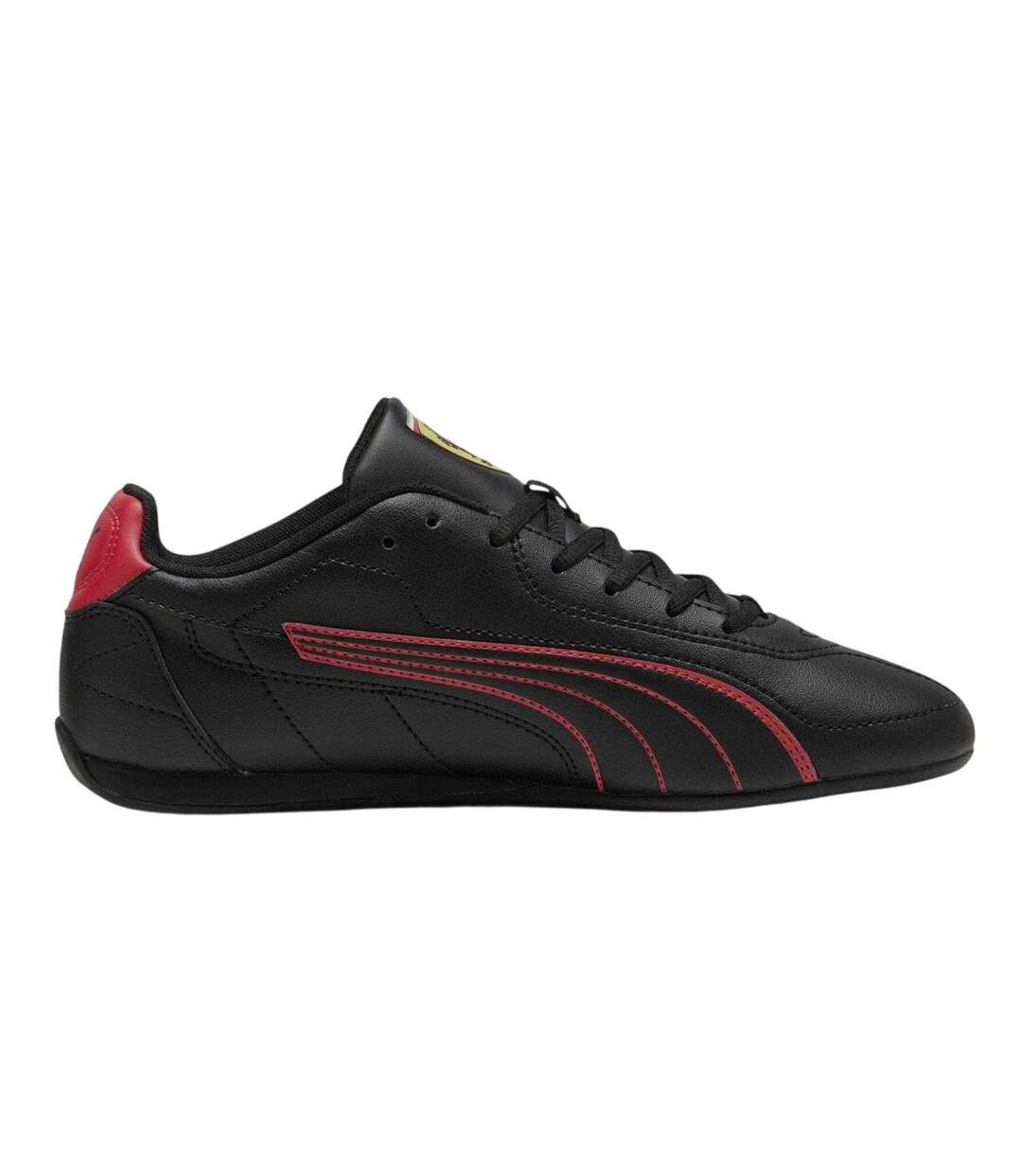 Mens Catch Ferrari Suede Trainers Black Red Puma-1