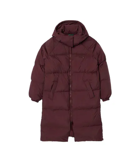 Womens/ladies Logo Oversized Down Jacket Brown Lacoste