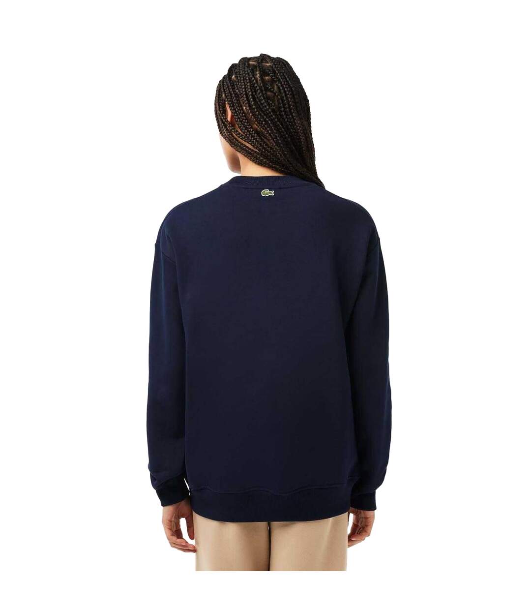 Womens/ladies Printed Fleece Oversized Tennis Sweatshirt Blue Lacoste-3