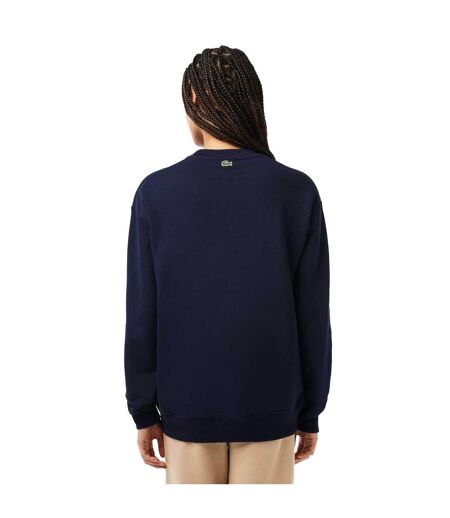 Womens/ladies Printed Fleece Oversized Tennis Sweatshirt Blue Lacoste