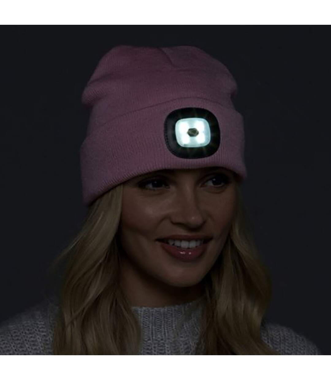 Ladies Led Beanie Hat | Knitted Rechargeable Beanie with Headlamp-4