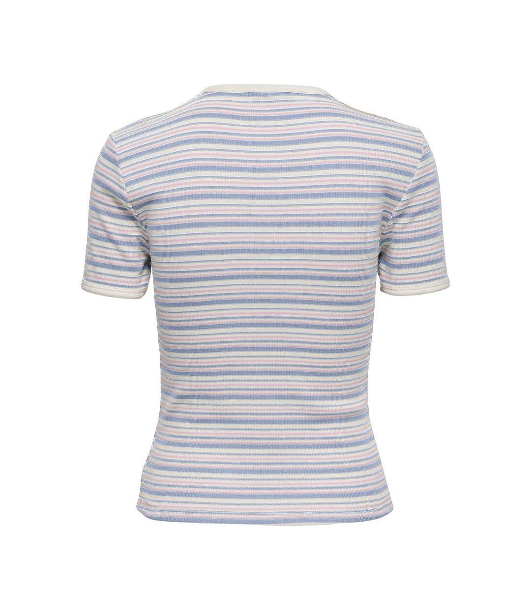 T-Shirt blanc/bleu femme jdy lada-2