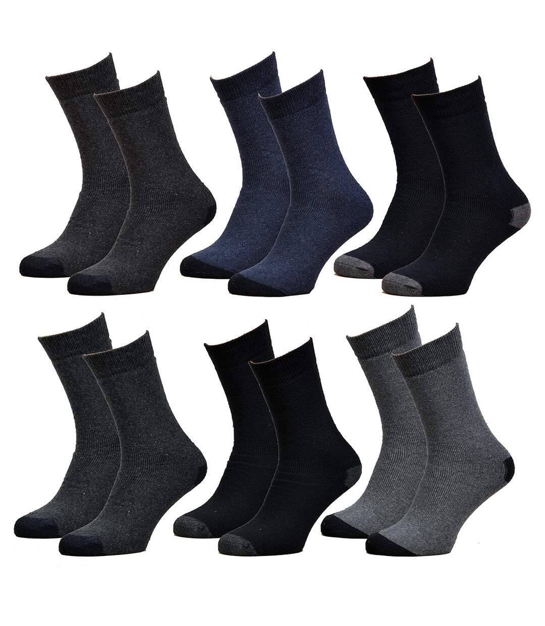 Chaussettes de Travail TRACTO pour Homme Résistance et Qualité Pro Pack de 6 Paires Assorties-1