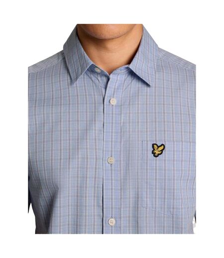 Chemise Manches Courtes Motif/style À Carreaux Homme Bleu Clair À Carreaux Lyle & Scott