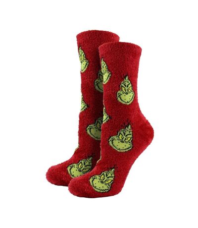 Ladies Novelty Grinch Socks | Funny Red Grinch Design Christmas Socks