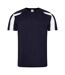 AWDis Cool Mens Contrast Moisture Wicking T-Shirt (French Navy/Arctic White)