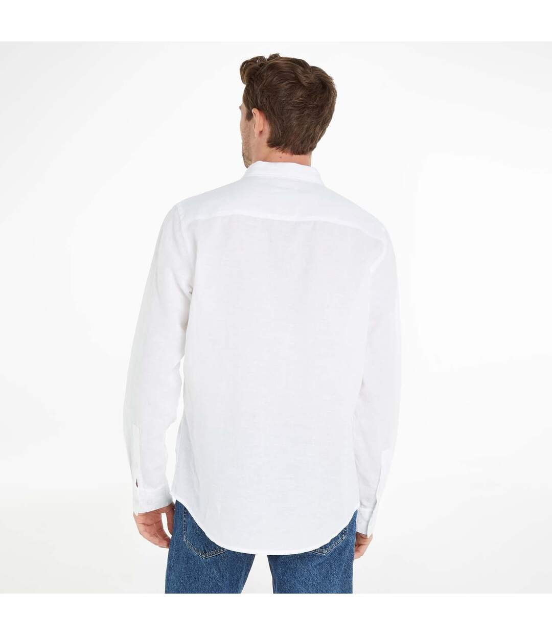 Mens Cotton Lined Regular Shirt White Calvin Klein-4