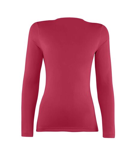 T-shirt base layer à manches longues femme rouge Rhino