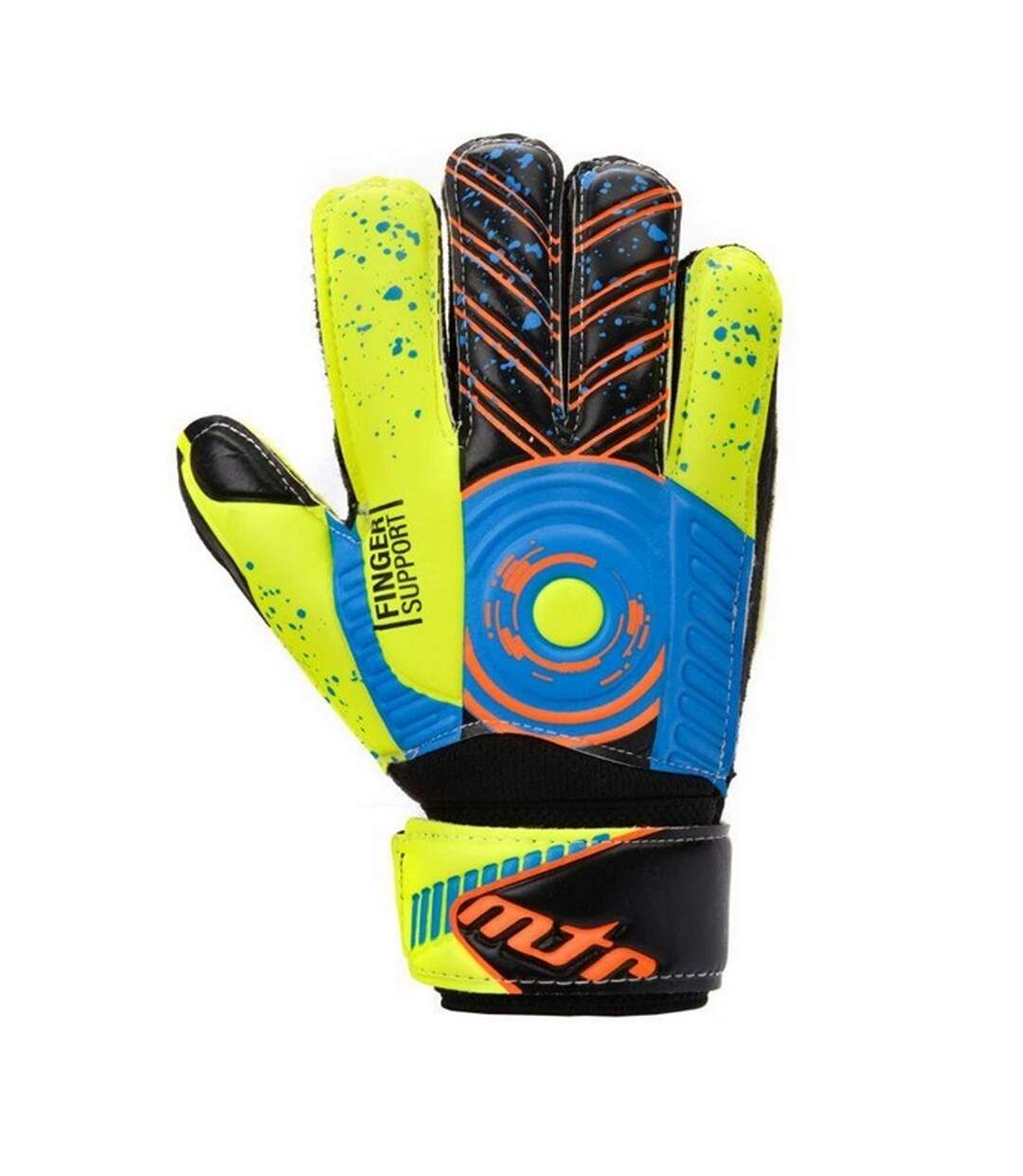 Childrens/kids Defense Goalkeeper Gloves Yellow Black Blue Meteor-1