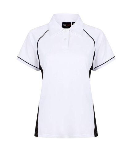 Finden & Hales Womens Coolplus Piped Sports Polo Shirt (White/Black/Black) - UTRW428