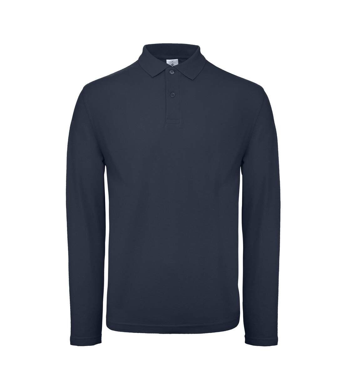 Collection mens long sleeve polo shirt navy B&C