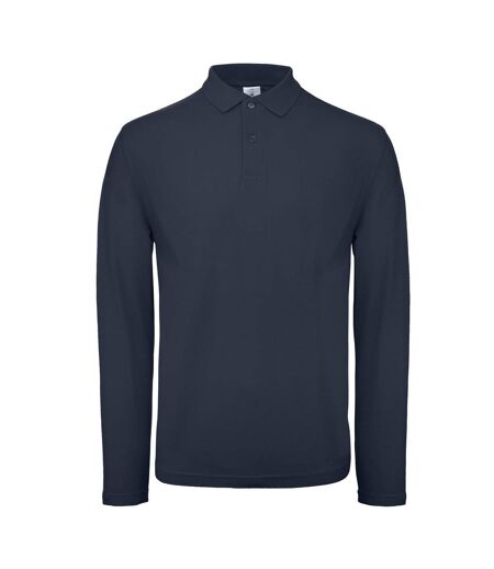B&C Collection Mens Long Sleeve Polo Shirt (Heather Gray)