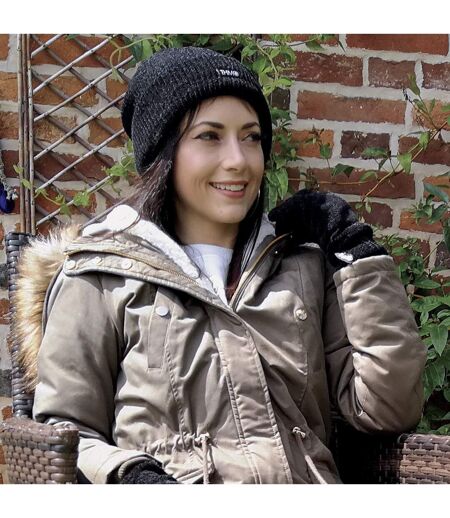 Ladies 3M Thinsulate Lined Chenille Thermal Beanie Hat & Gloves Set
