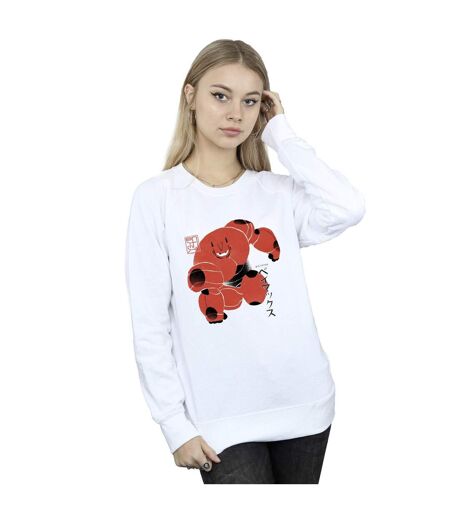 Disney Sweatshirt Big Hero 6 Baymax Suite Pose - Femmes/Dames (Blanc) - UTBI11499
