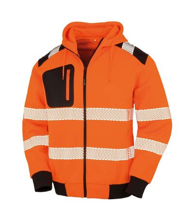 Result Genuine Recycled Mens Safety Hoodie (Fluorescent Orange/Black) - UTRW8056