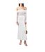 Womens/ladies Floral Lace Mid Rise Maxi Skirt White Bardot-1