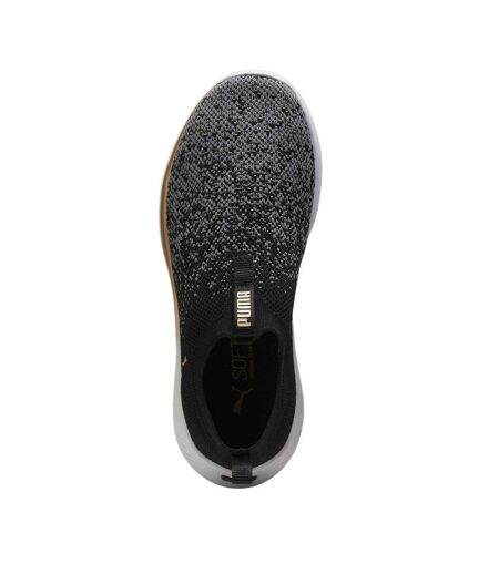 Womens/ladies Softride Remi Trainers Black White Gold Puma