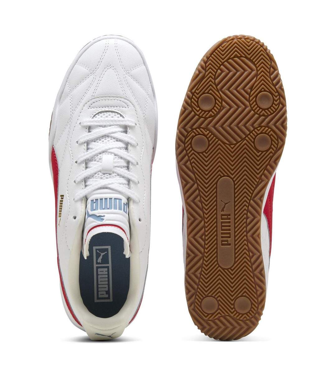 Mens Tifosi Lux Quilted Leather Trainers  White Red Puma-3