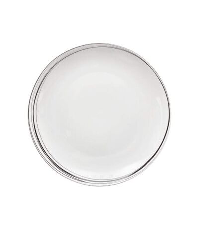 Lot de 6 Assiettes Plates Soft Grey 27cm Blanc
