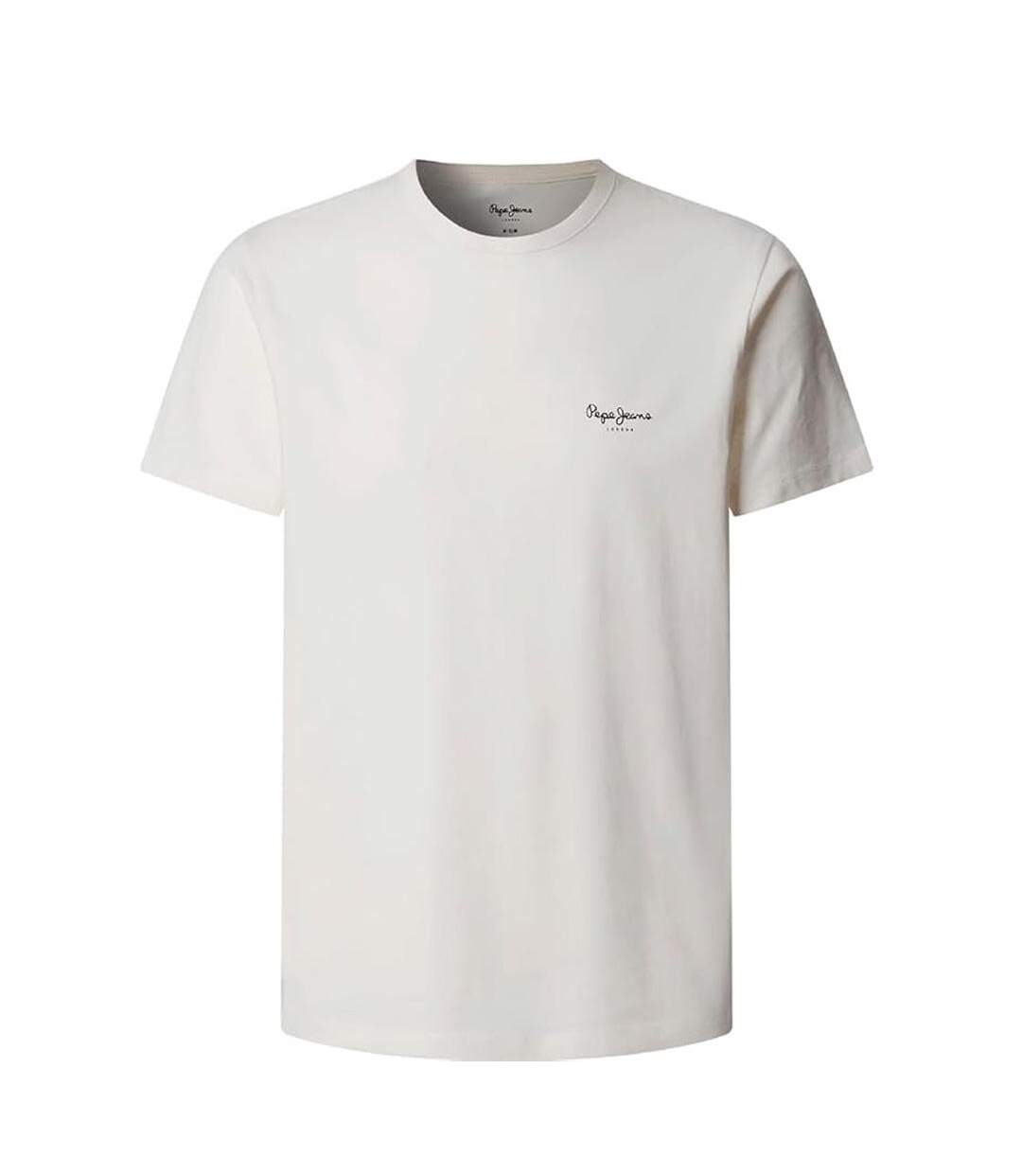 T-Shirt blanc homme pepe jeans originalss-1