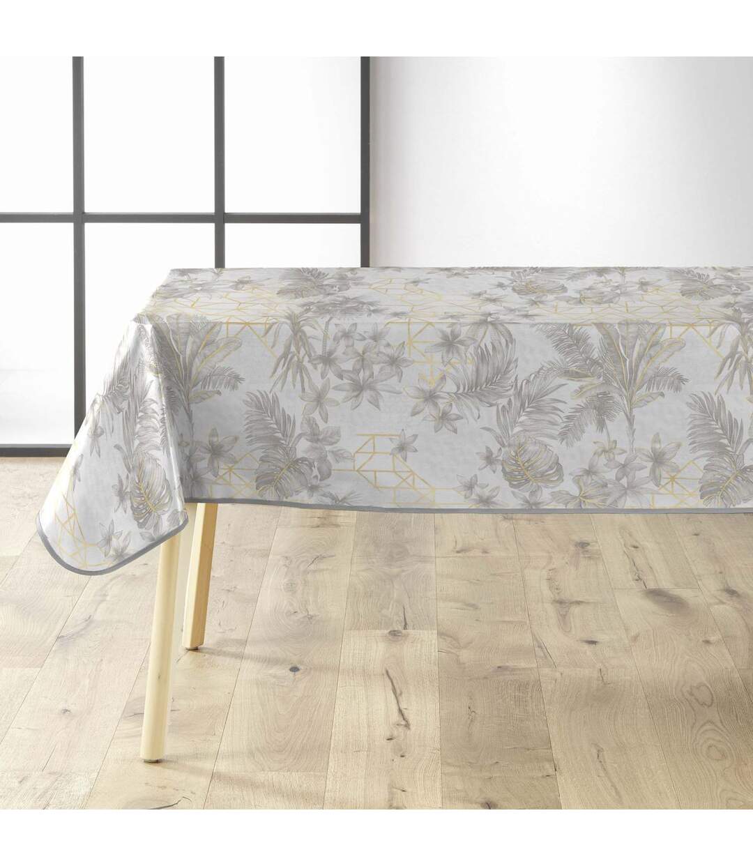 Nappe Toile Cirée Coconut 140x240cm Gris-1