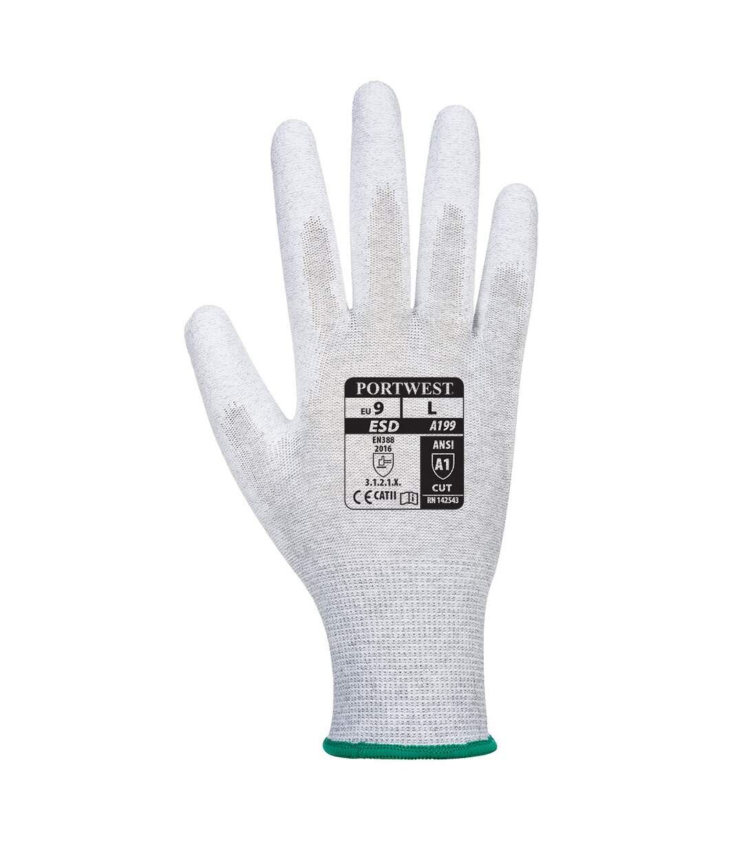 Unisex adult a199 pu palm grip gloves xs grey Portwest-2