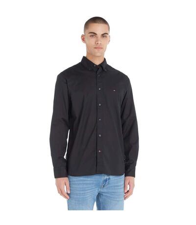 Mens Core Flex Poplin Shirt Black Tommy Hilfiger