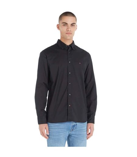 Mens Core Flex Poplin Shirt Black Tommy Hilfiger