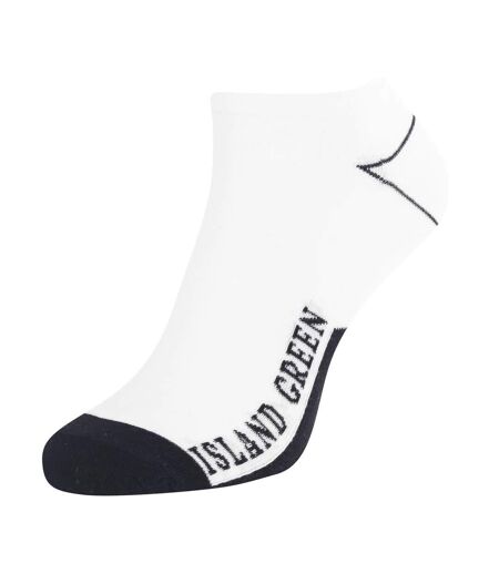 Pack of 3  Mens logo trainer socks  white/navy/grey/black Island Green