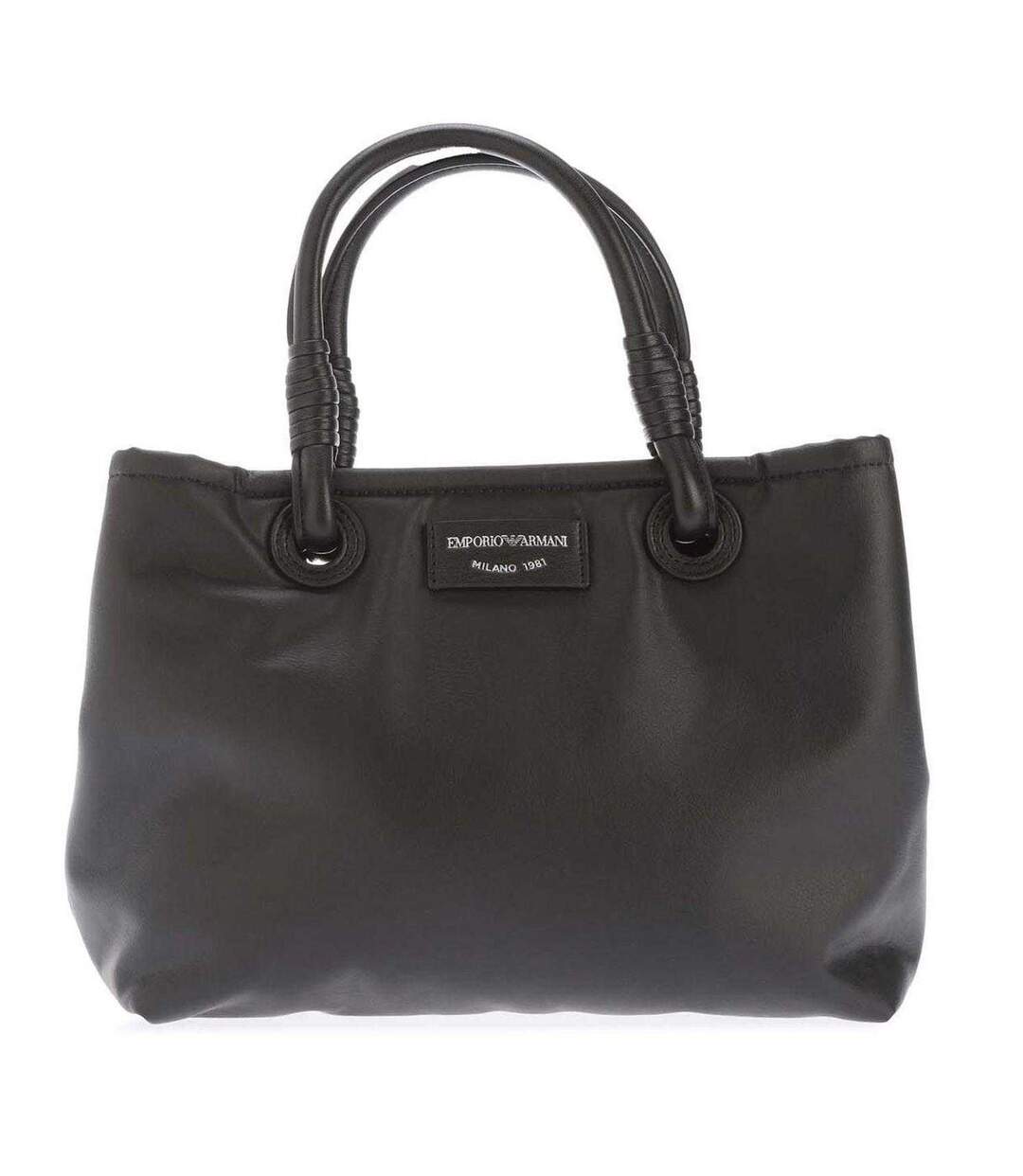 Faux Leather Tote Bag One Size Black Emporio Armani-1