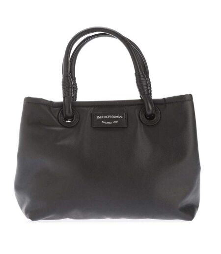 Faux Leather Tote Bag One Size Black Emporio Armani
