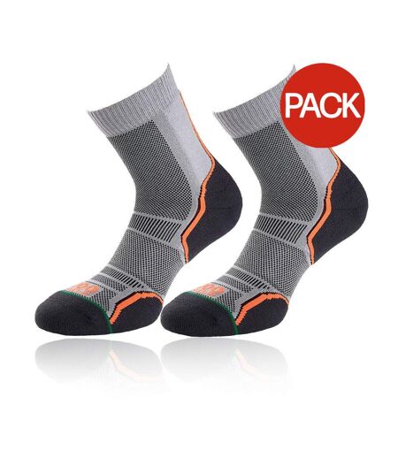 Chaussettes trail femme gris / orange / noir 1000 Mile