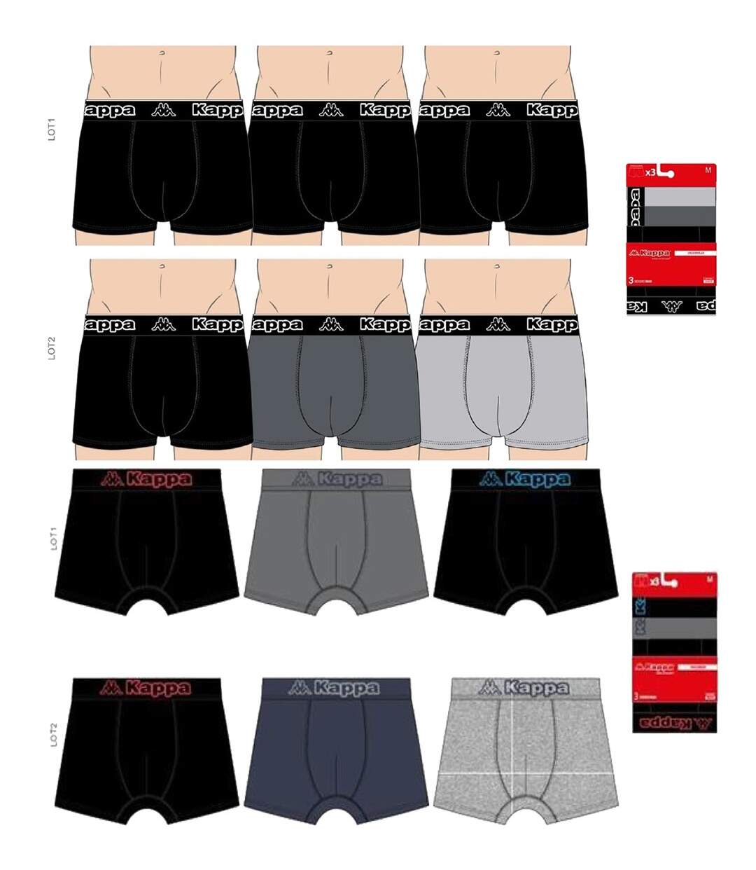 Boxer homme KAPPA Pack de 12 Boxers 3438