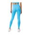 Womens/ladies Seamless High Rise Leggings Aqua USA Pro-3